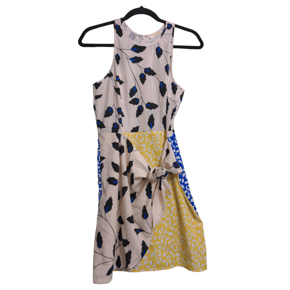 Yumi Kim Botanical Wrap Dress Floral Colorblock Approx S (see measurements) - Picture 1 of 8